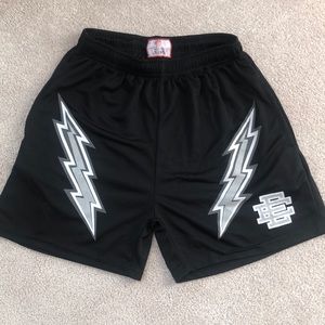 Eric Emanuel Black shorts gray lightning bolt medium